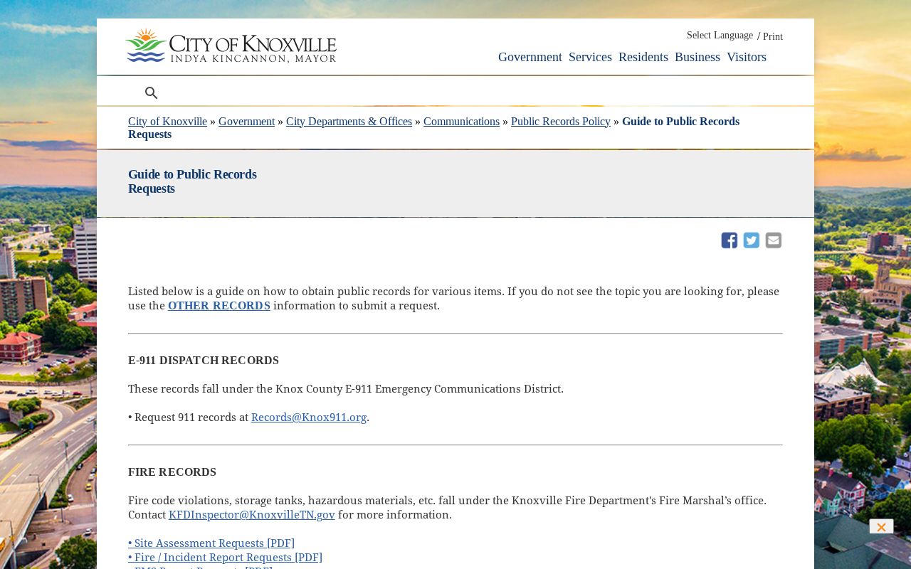 Knox County residents directory Knoxville public records request information