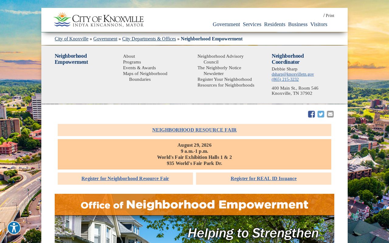 Knox County neighbors and Knoxville neighborhood organization resources